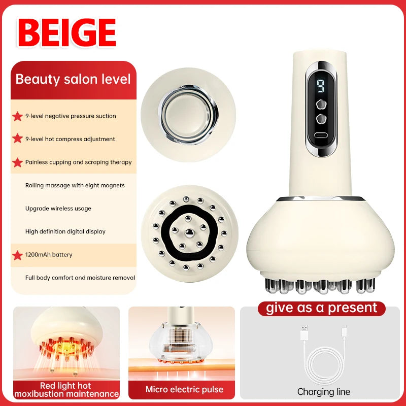 Electric Gua Sha Scraping Massager Smart Home Use Meridian Therapy Microcurrent Pulse Moxibustion Pain Relief Tool Device