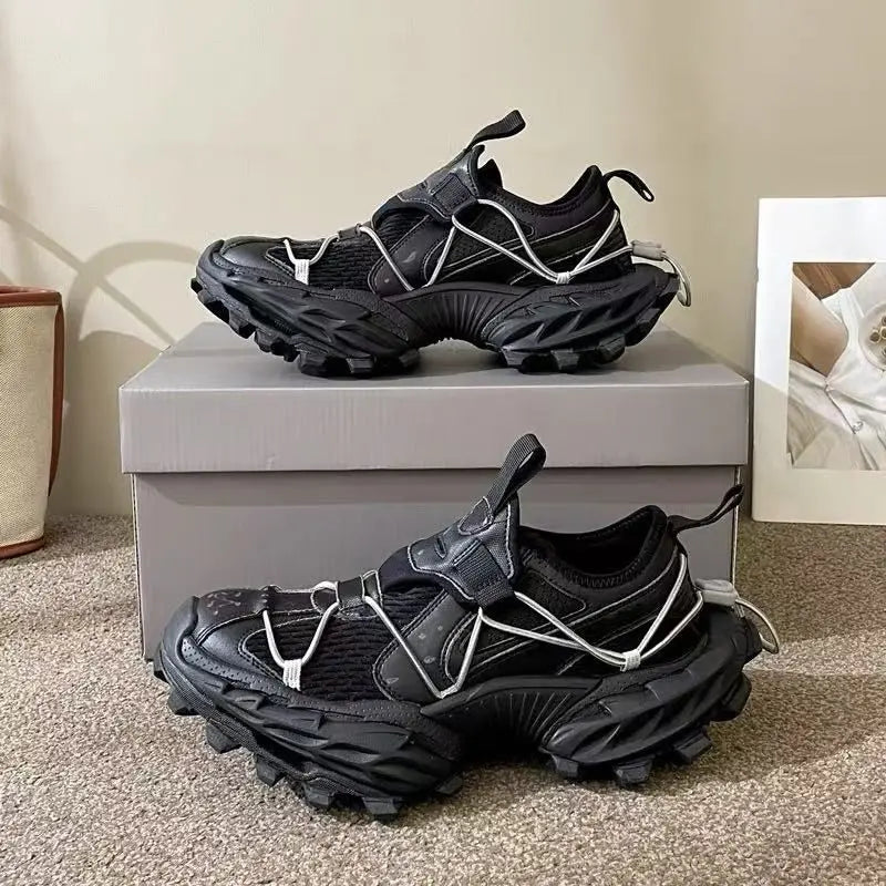 2025 Summer Casual Men's Breathable Trend Fashion Sports Fried Street Sneaker Platform Dad Shoes