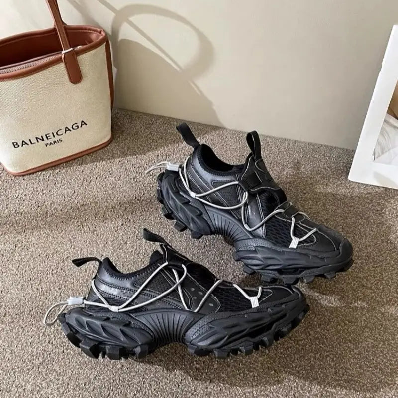 2025 Summer Casual Men's Breathable Trend Fashion Sports Fried Street Sneaker Platform Dad Shoes