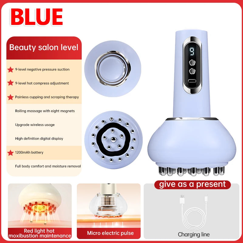 Electric Gua Sha Scraping Massager Smart Home Use Meridian Therapy Microcurrent Pulse Moxibustion Pain Relief Tool Device