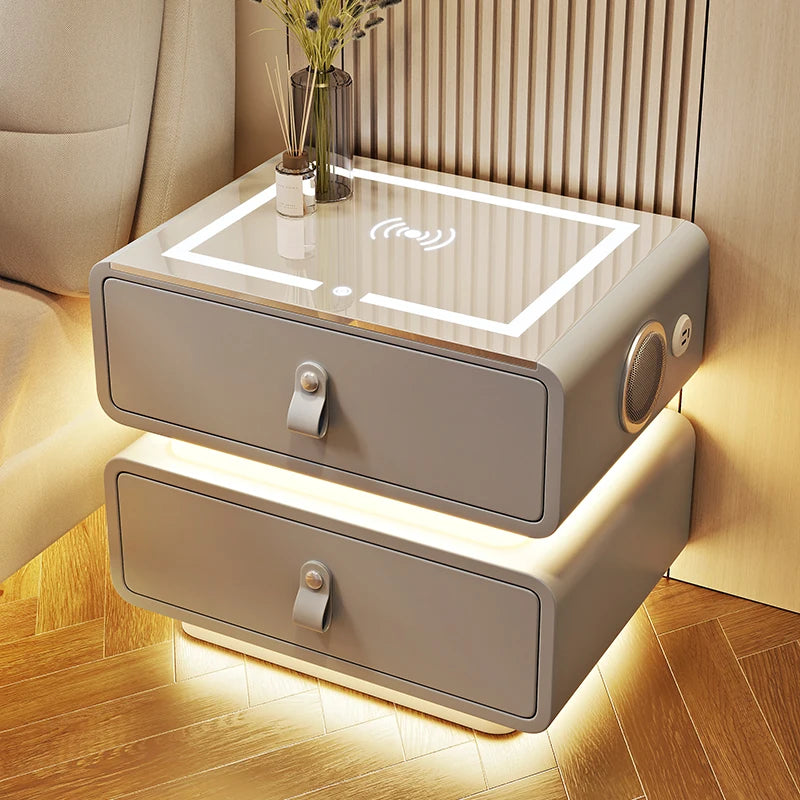 Furniture Bedside Table Nightstands Bedroom Intelligent Sensor Light Wireless Charging Style Multifunction Nachttis Auxiliary