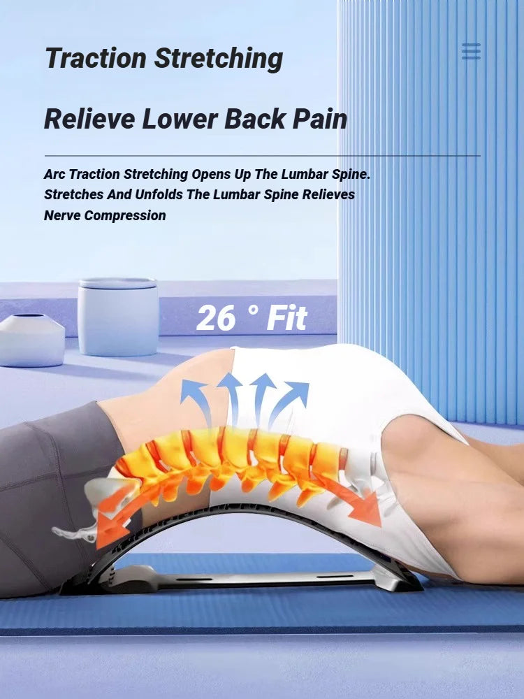 Back Massager Stretch Lumbar Support Relaxation Spine Pain Relief Vertebral Relaxer Stretches The Lower Traction Corrects Waist
