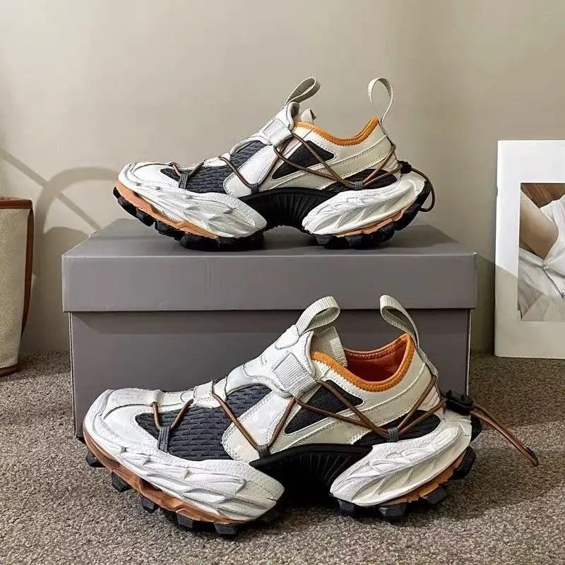 2025 Summer Casual Men's Breathable Trend Fashion Sports Fried Street Sneaker Platform Dad Shoes