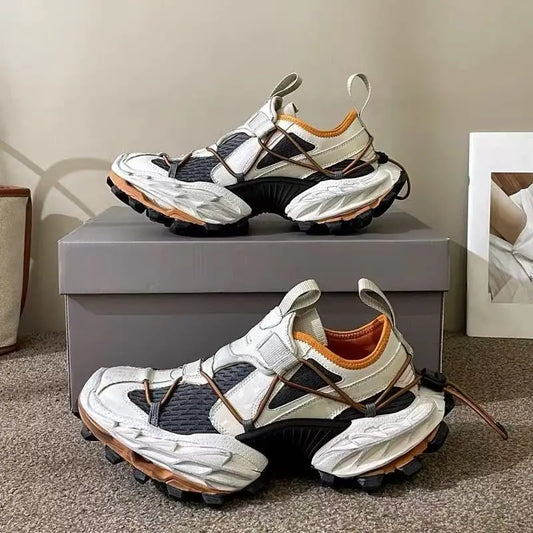 2025 Summer Casual Men's Breathable Trend Fashion Sports Fried Street Sneaker Platform Dad Shoes