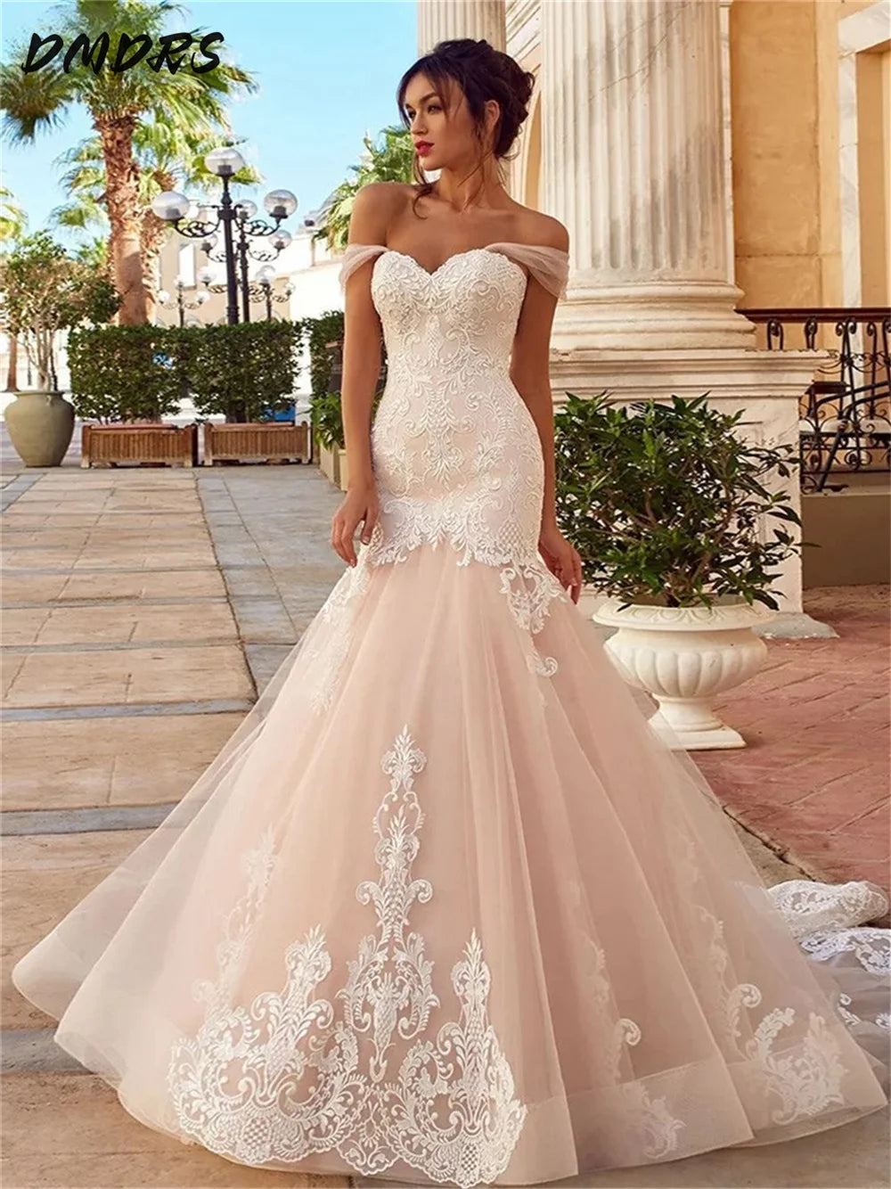 Romantic Mermaid Wedding Dresses Sexy Appliquéd Bridal Gowns Bohemian Sleeveless Floor-Length Wedding Gowns Vestidos De Novia