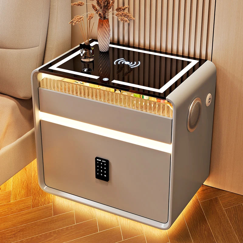 Furniture Bedside Table Nightstands Bedroom Intelligent Sensor Light Wireless Charging Style Multifunction Nachttis Auxiliary