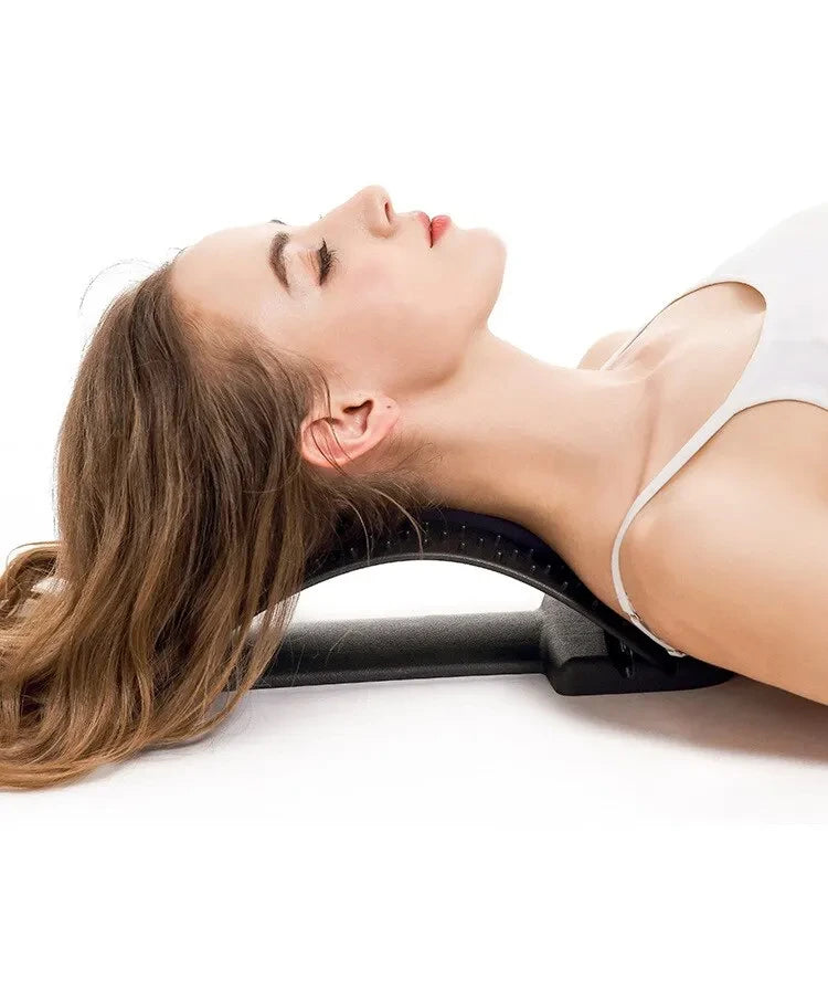 Multi-Level Back & Neck Stretcher - Adjustable Lumbar Support for Deep Stretch, Yoga-like Flexibility