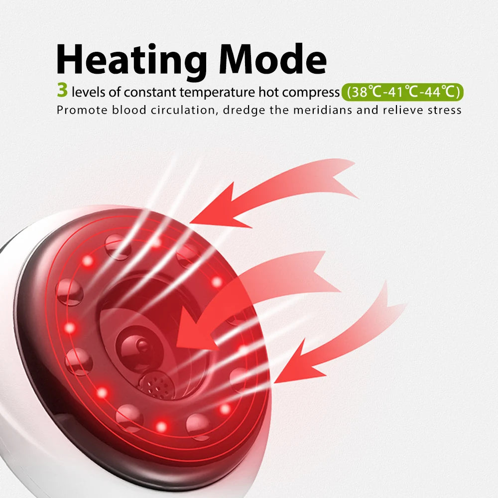 Electric Cupping Massage Guasha Scraping EMS Body Massager Vacuum Cans Suction Cup IR Heating Anti-Cellulite Fat Burner Slimming