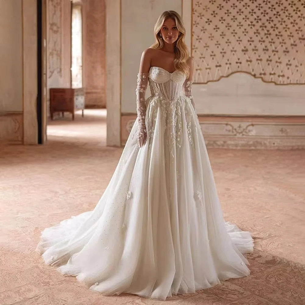 Glamorous Wedding Dresses Modern Bridal Gowns Sleeveless Robes For Formal Party Pretty Elegant Vestidos De Novia Customized 2025