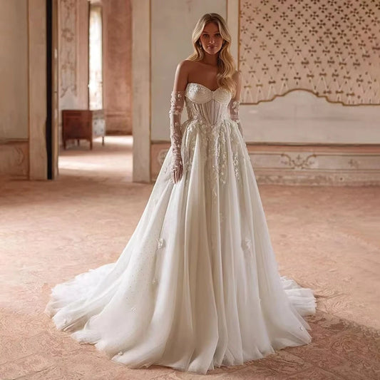 Glamorous Wedding Dresses Modern Bridal Gowns Sleeveless Robes For Formal Party Pretty Elegant Vestidos De Novia Customized 2025