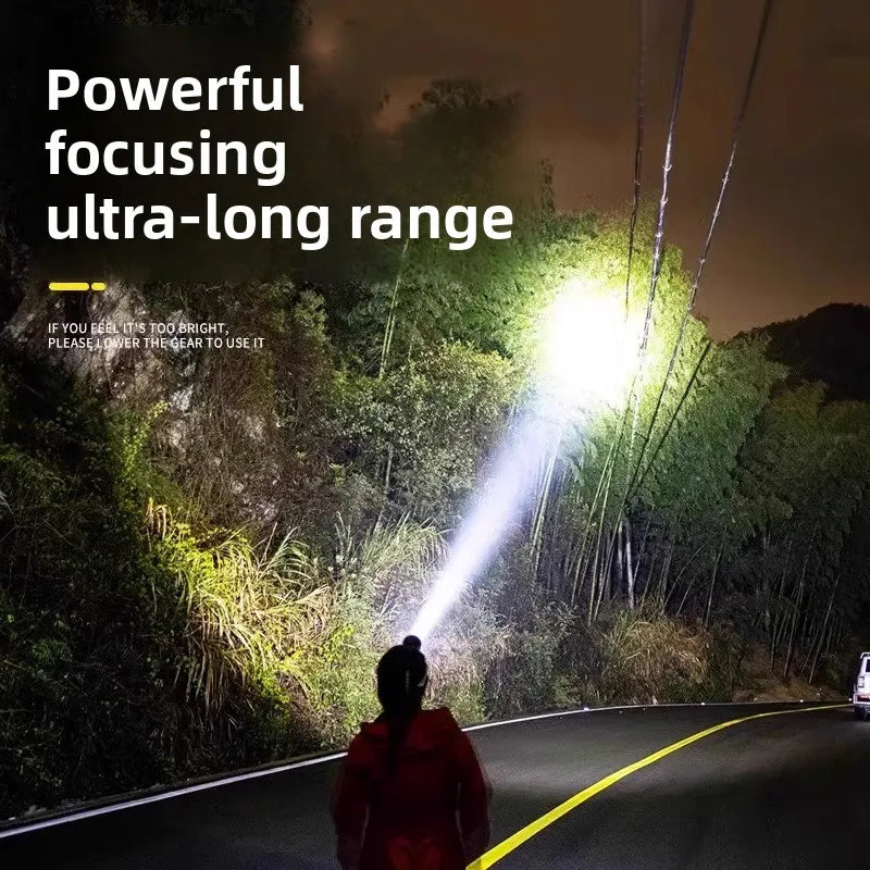 Headlight head mounted strong light charging ultra bright fishing special ultra long endurance lithium battery flashlight mining