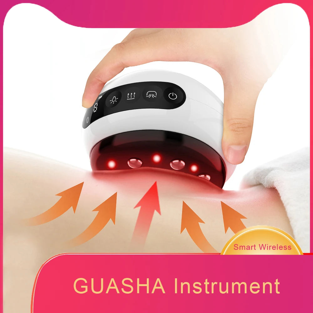 Electric Cupping Massage Guasha Scraping EMS Body Massager Vacuum Cans Suction Cup IR Heating Anti-Cellulite Fat Burner Slimming