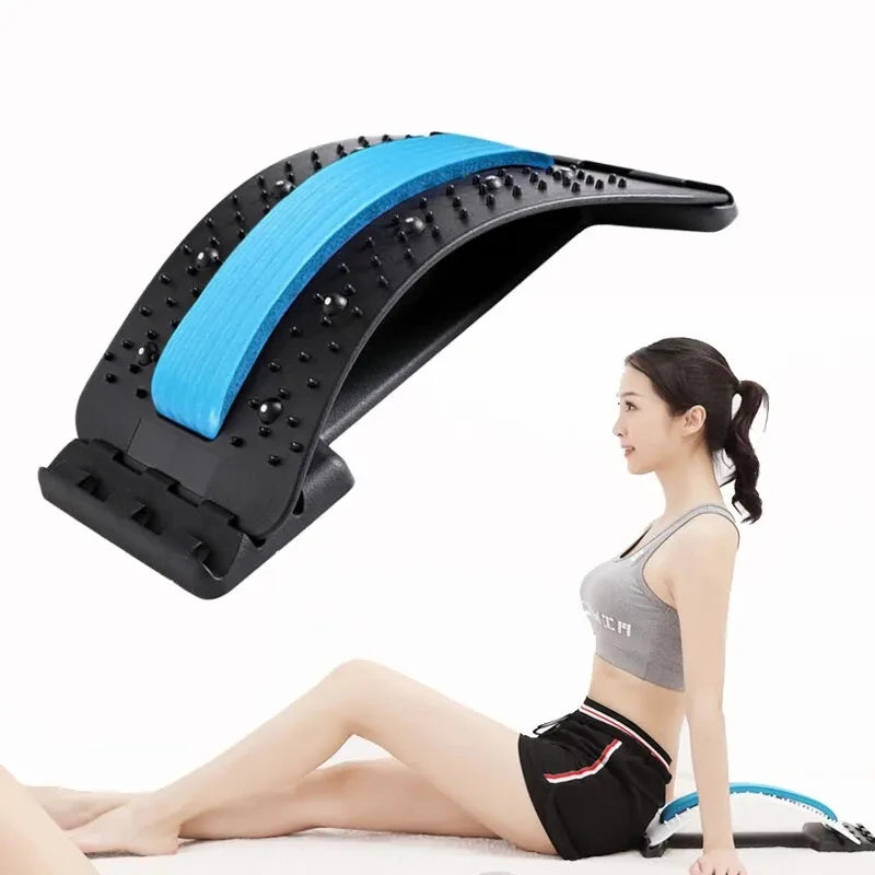 Multi-Level Back & Neck Stretcher - Adjustable Lumbar Support for Deep Stretch, Yoga-like Flexibility