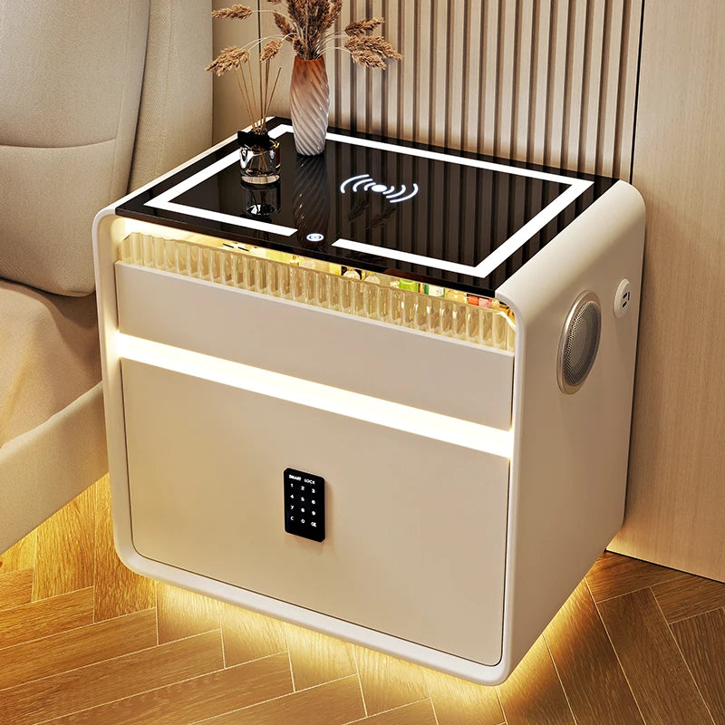 Furniture Bedside Table Nightstands Bedroom Intelligent Sensor Light Wireless Charging Style Multifunction Nachttis Auxiliary