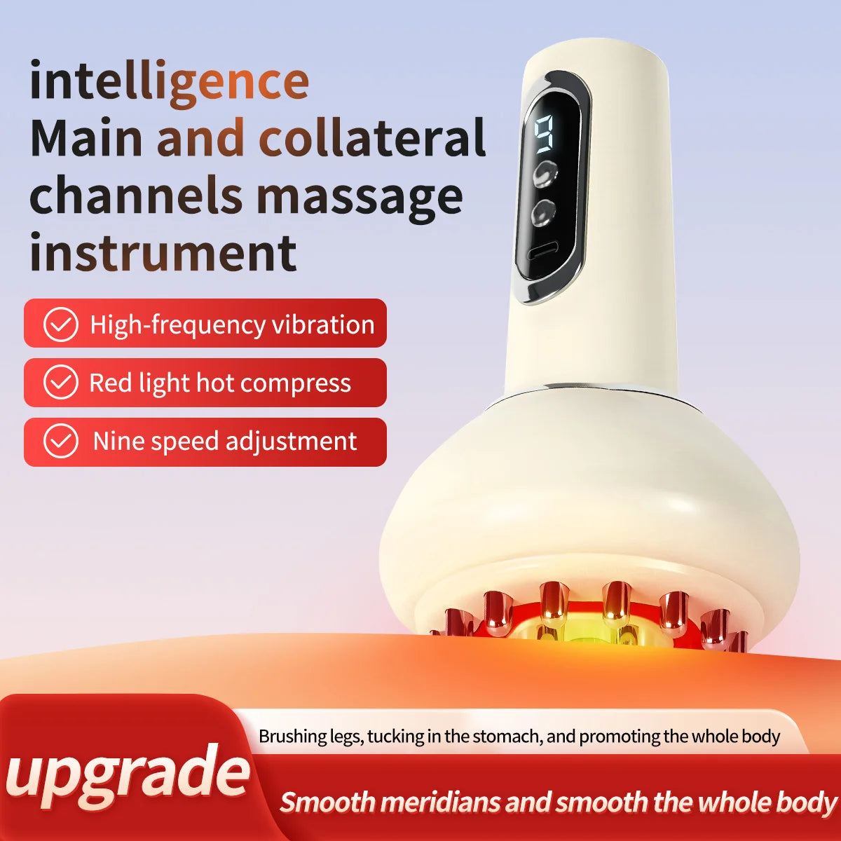 Electric Gua Sha Scraping Massager Smart Home Use Meridian Therapy Microcurrent Pulse Moxibustion Pain Relief Tool Device