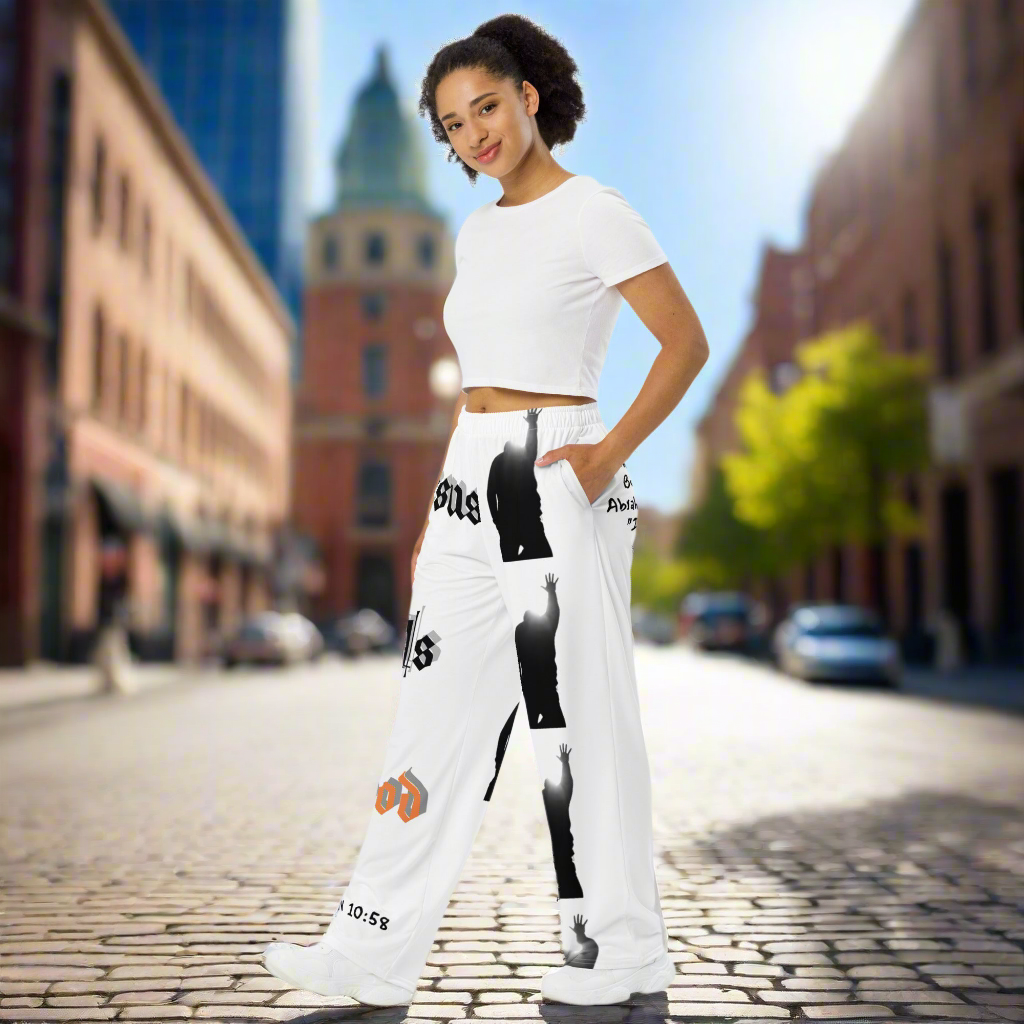 All-over print unisex wide-leg pants